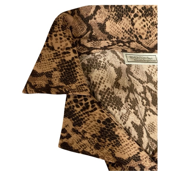 Simonton Says Snakeskin Brown Metalic Tunic Top SZ XL - Picture 4 of 11